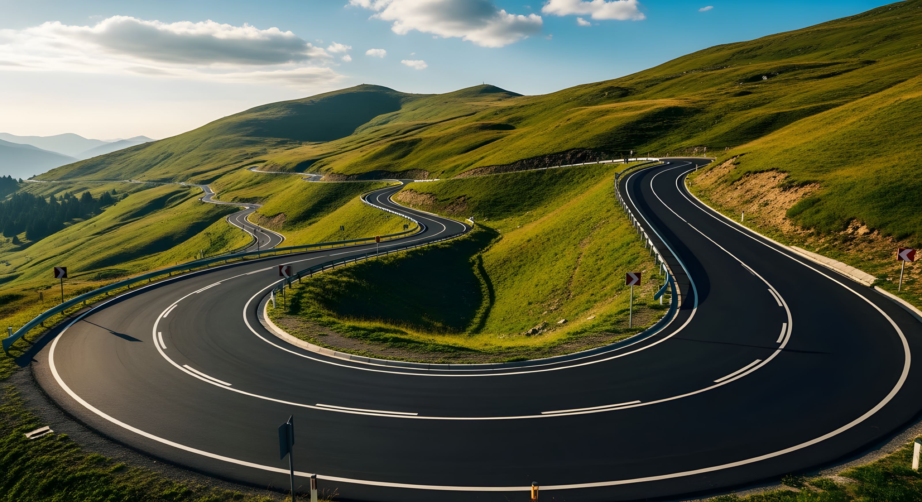 Carretera de montaña serpenteante